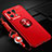 Ultra-thin Silicone Gel Soft Case Cover with Magnetic Finger Ring Stand SD3 for Xiaomi Mi 13 5G Red