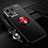 Ultra-thin Silicone Gel Soft Case Cover with Magnetic Finger Ring Stand SD3 for Xiaomi Mi 13 5G Red and Black