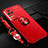 Ultra-thin Silicone Gel Soft Case Cover with Magnetic Finger Ring Stand SD3 for Xiaomi Poco F4 5G Red