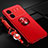 Ultra-thin Silicone Gel Soft Case Cover with Magnetic Finger Ring Stand SD3 for Xiaomi Poco M4 5G Red