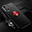 Ultra-thin Silicone Gel Soft Case Cover with Magnetic Finger Ring Stand SD3 for Xiaomi Poco M4 Pro 5G Red and Black