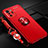 Ultra-thin Silicone Gel Soft Case Cover with Magnetic Finger Ring Stand SD3 for Xiaomi Poco X3 GT 5G Red