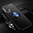 Ultra-thin Silicone Gel Soft Case Cover with Magnetic Finger Ring Stand SD3 for Xiaomi Poco X4 GT 5G Blue and Black