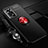 Ultra-thin Silicone Gel Soft Case Cover with Magnetic Finger Ring Stand SD3 for Xiaomi Poco X4 Pro 5G Red and Black