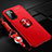 Ultra-thin Silicone Gel Soft Case Cover with Magnetic Finger Ring Stand SD3 for Xiaomi Redmi 10 5G Red