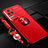 Ultra-thin Silicone Gel Soft Case Cover with Magnetic Finger Ring Stand SD3 for Xiaomi Redmi K40S 5G Red