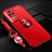 Ultra-thin Silicone Gel Soft Case Cover with Magnetic Finger Ring Stand SD3 for Xiaomi Redmi K50 Pro 5G Red