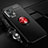 Ultra-thin Silicone Gel Soft Case Cover with Magnetic Finger Ring Stand SD3 for Xiaomi Redmi K50i 5G Red and Black