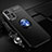 Ultra-thin Silicone Gel Soft Case Cover with Magnetic Finger Ring Stand SD3 for Xiaomi Redmi Note 11 Pro+ Plus 5G Blue and Black