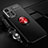 Ultra-thin Silicone Gel Soft Case Cover with Magnetic Finger Ring Stand SD3 for Xiaomi Redmi Note 11 Pro+ Plus 5G Red and Black