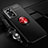 Ultra-thin Silicone Gel Soft Case Cover with Magnetic Finger Ring Stand SD3 for Xiaomi Redmi Note 11E Pro 5G Red and Black