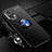 Ultra-thin Silicone Gel Soft Case Cover with Magnetic Finger Ring Stand SD3 for Xiaomi Redmi Note 12 Turbo 5G Blue and Black