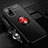 Ultra-thin Silicone Gel Soft Case Cover with Magnetic Finger Ring Stand T01 for Huawei Honor Play4 Pro 5G Red and Black