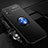 Ultra-thin Silicone Gel Soft Case Cover with Magnetic Finger Ring Stand T01 for Huawei Honor X10 Max 5G Blue and Black