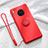 Ultra-thin Silicone Gel Soft Case Cover with Magnetic Finger Ring Stand T01 for Huawei Mate 30E Pro 5G Red