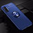 Ultra-thin Silicone Gel Soft Case Cover with Magnetic Finger Ring Stand T01 for Huawei Nova 5T Blue