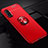 Ultra-thin Silicone Gel Soft Case Cover with Magnetic Finger Ring Stand T01 for Huawei Nova 5T Red