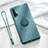 Ultra-thin Silicone Gel Soft Case Cover with Magnetic Finger Ring Stand T01 for Huawei Nova 6 5G Green