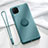 Ultra-thin Silicone Gel Soft Case Cover with Magnetic Finger Ring Stand T01 for Huawei Nova 7i Cyan