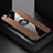 Ultra-thin Silicone Gel Soft Case Cover with Magnetic Finger Ring Stand T01 for Oppo R17 Neo Brown