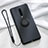 Ultra-thin Silicone Gel Soft Case Cover with Magnetic Finger Ring Stand T01 for Oppo R17 Pro Black