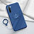 Ultra-thin Silicone Gel Soft Case Cover with Magnetic Finger Ring Stand T01 for Oppo Reno3 Blue