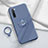 Ultra-thin Silicone Gel Soft Case Cover with Magnetic Finger Ring Stand T01 for Oppo Reno3 Gray