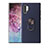 Ultra-thin Silicone Gel Soft Case Cover with Magnetic Finger Ring Stand T01 for Samsung Galaxy Note 10 Plus Blue