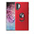Ultra-thin Silicone Gel Soft Case Cover with Magnetic Finger Ring Stand T01 for Samsung Galaxy Note 10 Plus Red