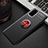 Ultra-thin Silicone Gel Soft Case Cover with Magnetic Finger Ring Stand T01 for Samsung Galaxy S20 Plus Red and Black