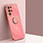 Ultra-thin Silicone Gel Soft Case Cover with Magnetic Finger Ring Stand T01 for Samsung Galaxy S21 Ultra 5G