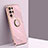 Ultra-thin Silicone Gel Soft Case Cover with Magnetic Finger Ring Stand T01 for Samsung Galaxy S21 Ultra 5G