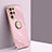Ultra-thin Silicone Gel Soft Case Cover with Magnetic Finger Ring Stand T01 for Samsung Galaxy S22 Ultra 5G