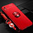 Ultra-thin Silicone Gel Soft Case Cover with Magnetic Finger Ring Stand T01 for Xiaomi Redmi 9AT Red