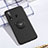 Ultra-thin Silicone Gel Soft Case Cover with Magnetic Finger Ring Stand T02 for Huawei Honor 20 Lite Black