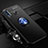 Ultra-thin Silicone Gel Soft Case Cover with Magnetic Finger Ring Stand T02 for Huawei Nova 4e Blue and Black