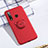 Ultra-thin Silicone Gel Soft Case Cover with Magnetic Finger Ring Stand T02 for Huawei P Smart+ Plus (2019) Red