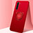 Ultra-thin Silicone Gel Soft Case Cover with Magnetic Finger Ring Stand T02 for Oppo K7 5G Red