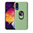 Ultra-thin Silicone Gel Soft Case Cover with Magnetic Finger Ring Stand T02 for Samsung Galaxy A70 Green