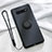 Ultra-thin Silicone Gel Soft Case Cover with Magnetic Finger Ring Stand T02 for Samsung Galaxy S10 Black