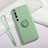 Ultra-thin Silicone Gel Soft Case Cover with Magnetic Finger Ring Stand T02 for Xiaomi Mi 10 Pro Cyan