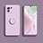 Ultra-thin Silicone Gel Soft Case Cover with Magnetic Finger Ring Stand T02 for Xiaomi Mi 11 5G Clove Purple