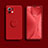 Ultra-thin Silicone Gel Soft Case Cover with Magnetic Finger Ring Stand T02 for Xiaomi Mi 11 Lite 4G Red