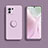 Ultra-thin Silicone Gel Soft Case Cover with Magnetic Finger Ring Stand T02 for Xiaomi Mi 11 Lite 5G NE Clove Purple