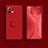 Ultra-thin Silicone Gel Soft Case Cover with Magnetic Finger Ring Stand T02 for Xiaomi Mi 11 Lite 5G NE Red
