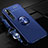 Ultra-thin Silicone Gel Soft Case Cover with Magnetic Finger Ring Stand T02 for Xiaomi Mi Note 10 Pro Blue