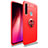 Ultra-thin Silicone Gel Soft Case Cover with Magnetic Finger Ring Stand T02 for Xiaomi Redmi Note 8T Red