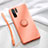 Ultra-thin Silicone Gel Soft Case Cover with Magnetic Finger Ring Stand T03 for Huawei P30 Pro New Edition Orange