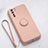 Ultra-thin Silicone Gel Soft Case Cover with Magnetic Finger Ring Stand T03 for Oppo A91 Pink