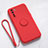 Ultra-thin Silicone Gel Soft Case Cover with Magnetic Finger Ring Stand T03 for Oppo A91 Red